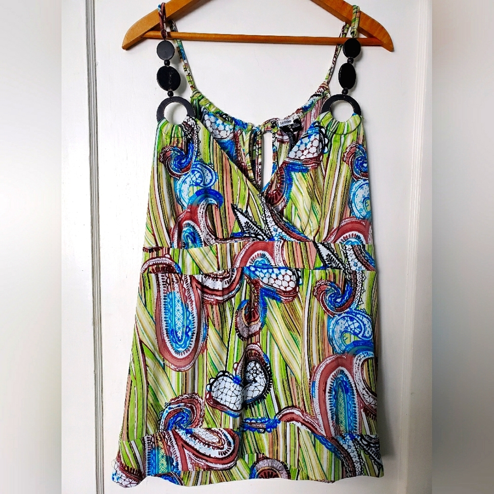Beautiful Paisley Bohemian Beach Top💚💙💛